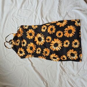 Sunflower halter dress